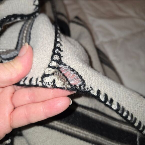 CELINE 21 SS Striped Wool Blanket Coat Vintage - Picture 7 of 16